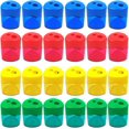 thumbnail image 1 of 24 sacapuntas manuales de lápiz de la PC, sacapuntas pequeños de doble agujero de colores surtidos a granel con tapa para la escuela, la oficina y el hogar, 1 of 5