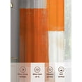 thumbnail image 5 of Gray Orange Paint Sheer Curtains 108 inches Long 2 Panels Set Abstract Mottled Oil Painting Texture Tiers Sheers Rod Pocket Small Window Short Curtains for Kitchen Cafe, Each 52" W x 108" L, 5 of 7