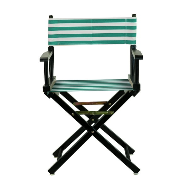 18" Director's Chair Black Frame-Teal Cabana