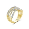 thumbnail image 4 of JewelersClub 14K Gold Plated Silver Accent White diamond Open Ring for Women | Diamonds for Everyday Womens Wear, 4 of 4