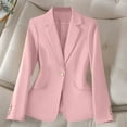 thumbnail image 2 of Gmluru Blazers For Women Pink Long Sleeved Lapel Solid Color Temperament Casual Suit Jacket Plus Size S-2XL, 2 of 5