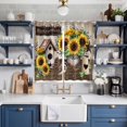 thumbnail image 2 of Curtains 84 Inches Long 2 Panels, Farmhouse Sunflowers Grommets Window Treatment Curtain, Western Star Country Bird Pine Cone Thermal Curtains Drapes for Living Room/Bathroom, 2 of 9