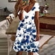 thumbnail image 2 of Vestido de verano para mujer, informal, con cuello en V, estampado floral, de manga corta, vestido de playa, vestido de línea A Pompotops ghjkhdj15828, 2 of 5