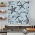 thumbnail image 5 of Teal Blue Starfish Sheer Curtains 45 Inches Long, Coastal Ocean Summer Sea Nautical Light Filering Curtains, Breathable Simi Curtain Privacy Drapes for Kitchen Bathroom Small Window Treatment, 5 of 9