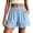 Light Blue, variant on Utoimkio Women's Crinkle Gauze Shorts,Elastic High Waist with Button Detail Pockets