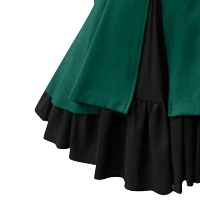 Feancey Vintage Party Dresses for Women Halloween Cosplay Costume Empire  Waist Long Sleeve Cocktail Dresses Elegant Gown Dress with Black Bow Tie  Green L - Walmart.com