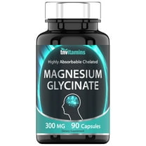TNVitamins Highly Absorbable Magnesium Glycinate 300mg Powder Capsules, 90 Count