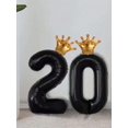 thumbnail image 3 of 2pcs/Pack Black Party Balloon (Including Number & Crown Shaped) For Birthday, Festival Party, 3 of 5