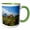 Green/White, variant on 3drose, Arenal Volcano in Costa Rica with Tropical Flowers., 15oz Mug