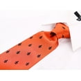 thumbnail image 3 of Scott Allan Orange Tie Fleur De Lis | Jacquard Woven Necktie Standard Size 3.3", 3 of 5