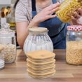thumbnail image 4 of LITINKIMI 4pcs Canning Supplies Glass Jar With Lid Airtight Seal Light Brown, 4 of 6
