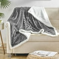 thumbnail image 3 of Elegant Comfort Corduroy Sherpa Reversible Blanket, Medium Weight, Micro-Suede, Corduroy Striped Pattern, Queen, Gray, 3 of 5