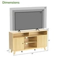 thumbnail image 3 of Zimtown 58" Mid-Century TV Stand with Fluted Doors, Walnut Wood Television Stand with Storage for 60inches TV, Modern Entertainment Center, 3 of 7
