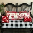 thumbnail image 5 of Valentine''s Day Pillow Covers 12x20 Inch White Hearts Letter Decor Red Throw Pillow Covers Valentine''s Day Cushion Case Decoration for Sofa Couch 51B, 5 of 6