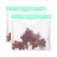 thumbnail image 1 of Uxcell Sac de Congélation Réutilisable 11"x2"x7.9", 2 Pcs Sacs de Stockage Alimentaire Étanches avec Fermeture Éclair pour Réfrigérateur Collation Légumes Fruits Glace pour une Fraîcheur Durable, Vert, 1 of 7