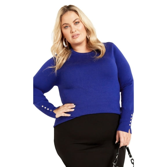 Avenue Women's Plus Size Lara Button Sweater