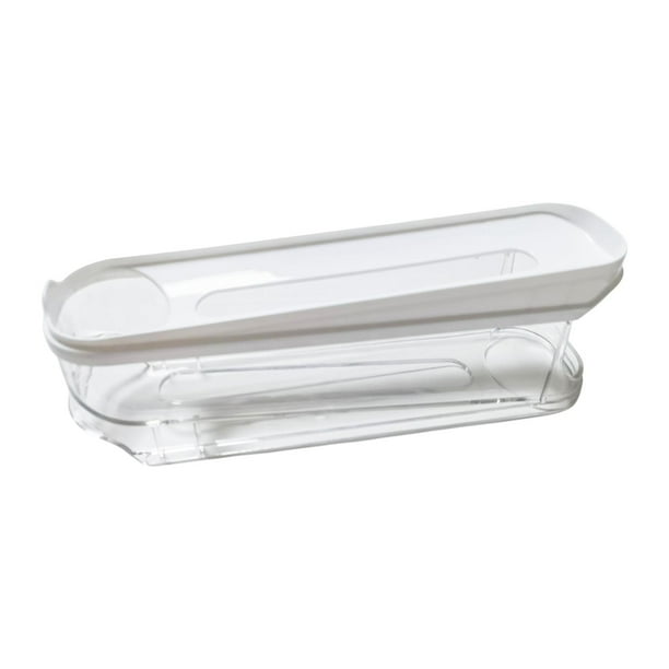 Dispensador de huevos rodante, contenedor organizador de huevos con ruedas automáticas, caja de almacenamiento White 2 niveles