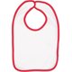 thumbnail image 1 of Babero infantil con ribetes a contraste BLANCO/ ROJO OS pieles de conejo RS1004, 1 of 1