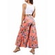 thumbnail image 5 of VISgogo Pantalones casuales de playa para mujer, pantalones anchos de cintura alta con vendaje delantero, S/ M/ L/ XL VISgogo moda, 5 of 8