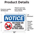 thumbnail image 2 of (2 Pack) No Food Or Drink Allowed In This Area Sign, 2 of 7
