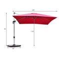 thumbnail image 2 of Costway 10Ft Square Patio Offset Cantilever Umbrella 360 Degree Tilt Aluminum Red, 2 of 9