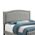 thumbnail image 2 of Fabric Upholstered Curved Design Eastern King Bed, Gray- Saltoro Sherpi, 2 of 5
