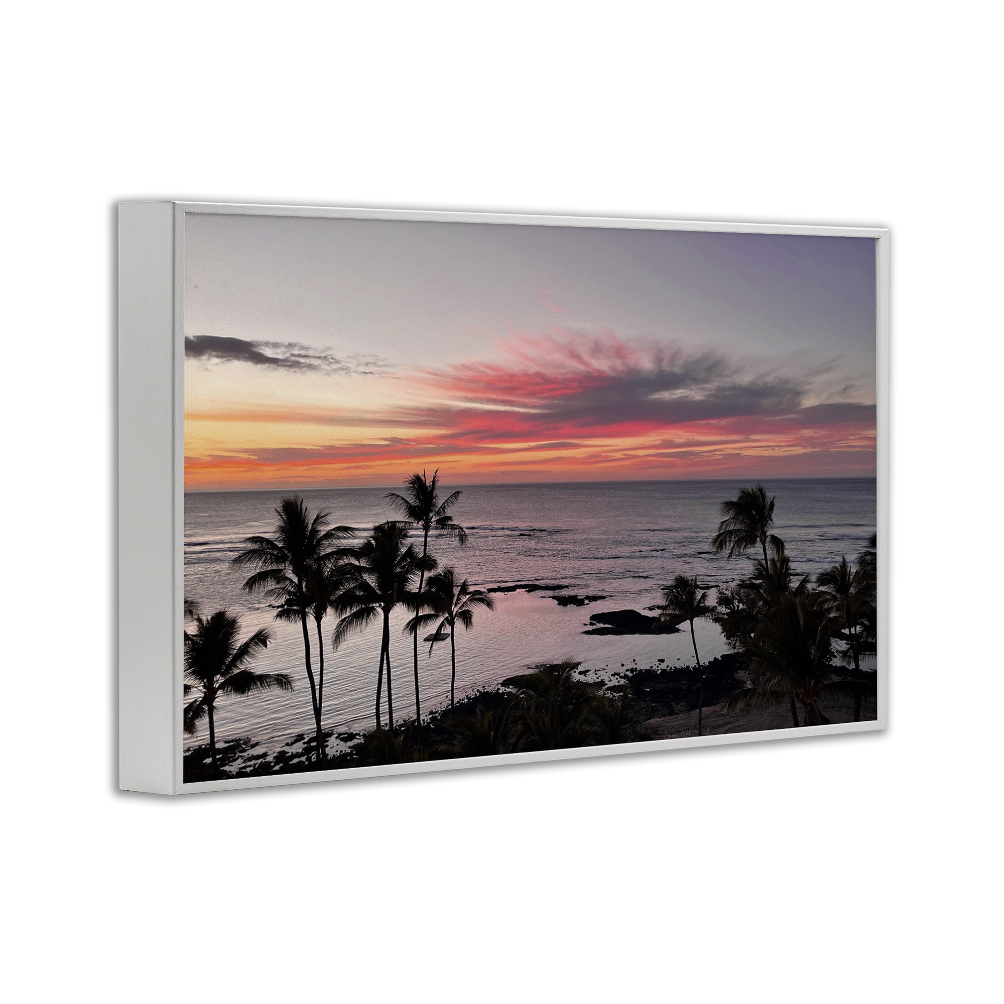 Stupell Industries Fierce Sunset View Landscape Photography White Framed Art Print Wall Art, 24 x 16