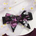 thumbnail image 4 of Karoyedx Toddler Girl Spring Clothes Toddler Girl Clothes Outfits Baby Clothing Fall Winter 3Pcs Set Long Sleeves Ruffle Top +Floral Pants +Headband Dark Purple Size,6-9 Months, 4 of 9