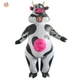 thumbnail image 2 of Adult Inflatable Black & White Cow Costume (Cute Pink Accent Farm Animal Style) - Farm-Themed Party Outfit (Fits 150-190cm/59-74.8in),Height 59"–74.8",Cow, 2 of 6