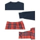 thumbnail image 3 of INSPIRA CHIC Conjunto de Pijamas Familiares a Juego con Camiseta con Capucha de Manga Larga y Pantalones de Cuadros XL Azul, 3 of 5