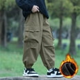 thumbnail image 2 of Gpaecead Spring Regular Kid's Boys Cargo Pants Wide Leg Pants Casual Straight Leg Pants Sports Pants 4-13 Years Olive Green, 2 of 4