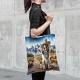 thumbnail image 4 of Welcome Fall Western Cowboy English Springer Spaniel Enjoys Majestic Autumn All Over Print 3D Canvas Tote Bag Springers Dog Lover Gifts Reusable Handbag - 01007, 4 of 5