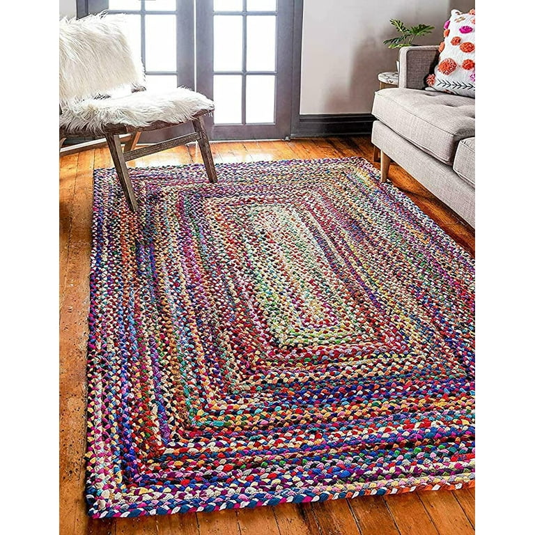 Vipanth Exports Multicolor Cotton Rug in Rectangle Shape, Area Rug