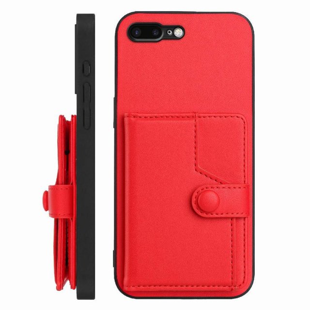 FOXDOCK Étui pour iPhone 8 Plus avec Porte-Cartes anti-Rfid - Design Élégant avec Fermeture à Boutons