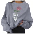 thumbnail image 2 of Puntoco Halloween Moda Mujer O-cuello Manga larga Sólido Impreso Casual top Sudadera Puntoco Puntoco-6007, 2 of 5
