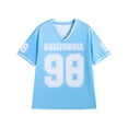 thumbnail image 1 of Camisa tipo jersey LOMON cuello en V, manga corta, azul claro, XXL, 1 of 3
