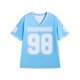 thumbnail image 1 of Camisa jersey LOMON de cuello en V, manga corta, azul claro, talla L, 1 of 3