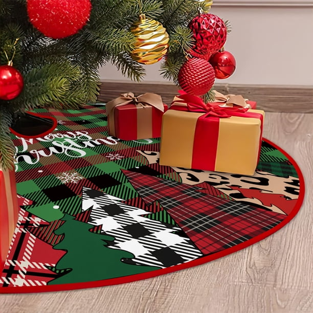 Puntoco Falda para árbol de Navidad Decoración navideña Falda para árbol Decoración para árbol de Navidad Adornos