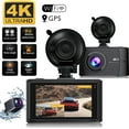thumbnail image 1 of 4K Dash Cam Front and Rear, Full HD 2160P Dual Car Dashboard Camera Recorder, 3" IPS Dual Camerawith WiFi, APP control, GPS, WDR Night Vision, Sony Sensor, G-Sensor, 170° Wide Angle, Speed Warning, 1 of 12