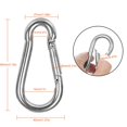 thumbnail image 2 of Paquete de 60 ganchos de resorte M8 x 3-1/8 pulgadas Clips de mosquetón resistentes Clip de enlace rápido de acero galvanizado para acampar Senderismo Viajar Columpio al aire libre Gimnasio Capacidad, 2 of 5