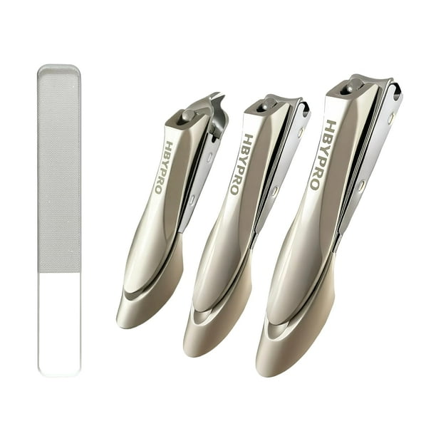 Juego de cortaúñas HBYPRO Heavy Duty, acero inoxidable, 4 unidades