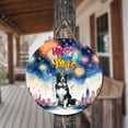 thumbnail image 3 of Happy New Year with Border Collie Fireworks Holiday Xmas Winter 2025 Round Wood Sign Borders Dog Lovers Gifts Idea Hanging Wall Home Decor - 00025, 3 of 5