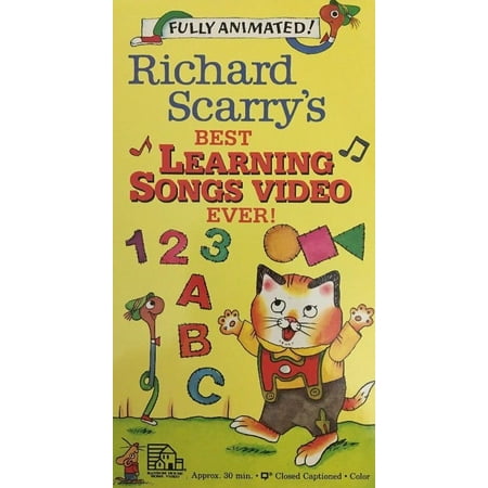 Richard Scarry's Best Learning Songs Video Ever VHS-TESTED-RARE VINTAGE-SHIPS