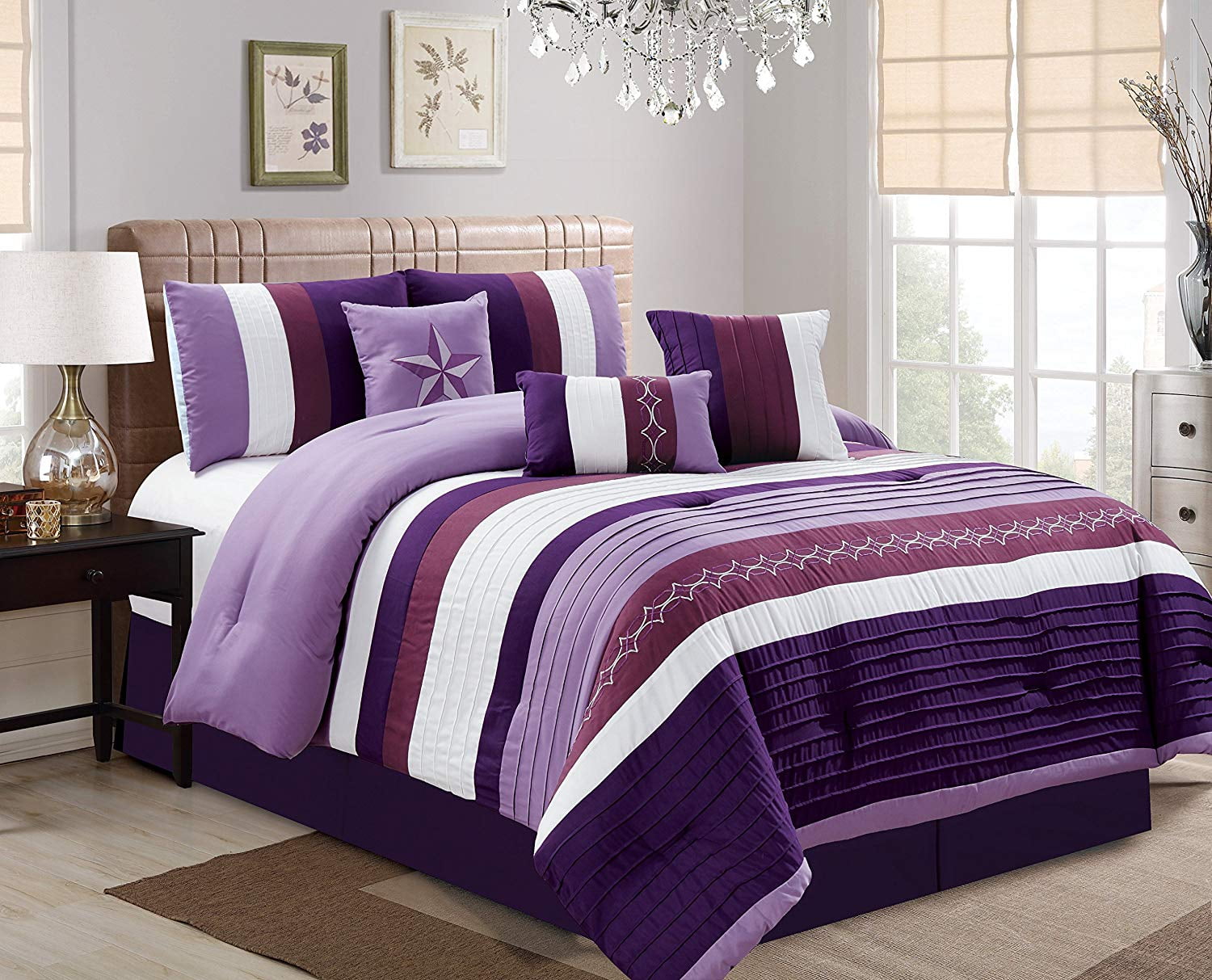 HGMart Bedding Comforter Set Bed In A Bag 7 Piece Luxury 