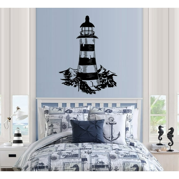 Decal ~ Lighthouse ~ Wall or Window Decal 20" x 26" (Black)