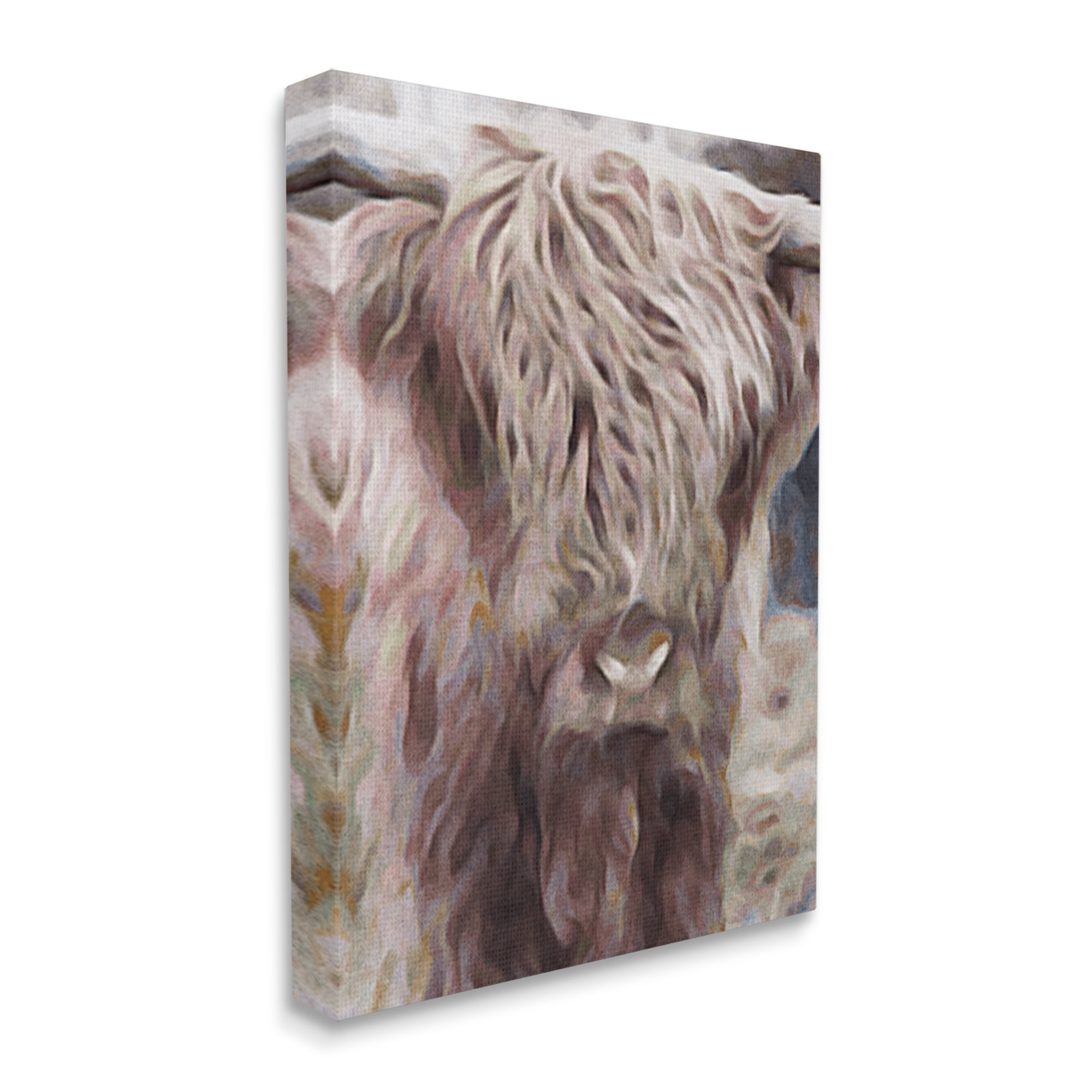 Stupell Industries Cattle Abstract Portrait Animals & Insects Painting Gallery Wrapped Canvas Art Print Wall Art, 30 x 40