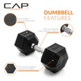 thumbnail image 3 of Par de mancuernas hexagonales recubiertas CAP Barbell de 30 libras, 3 of 6