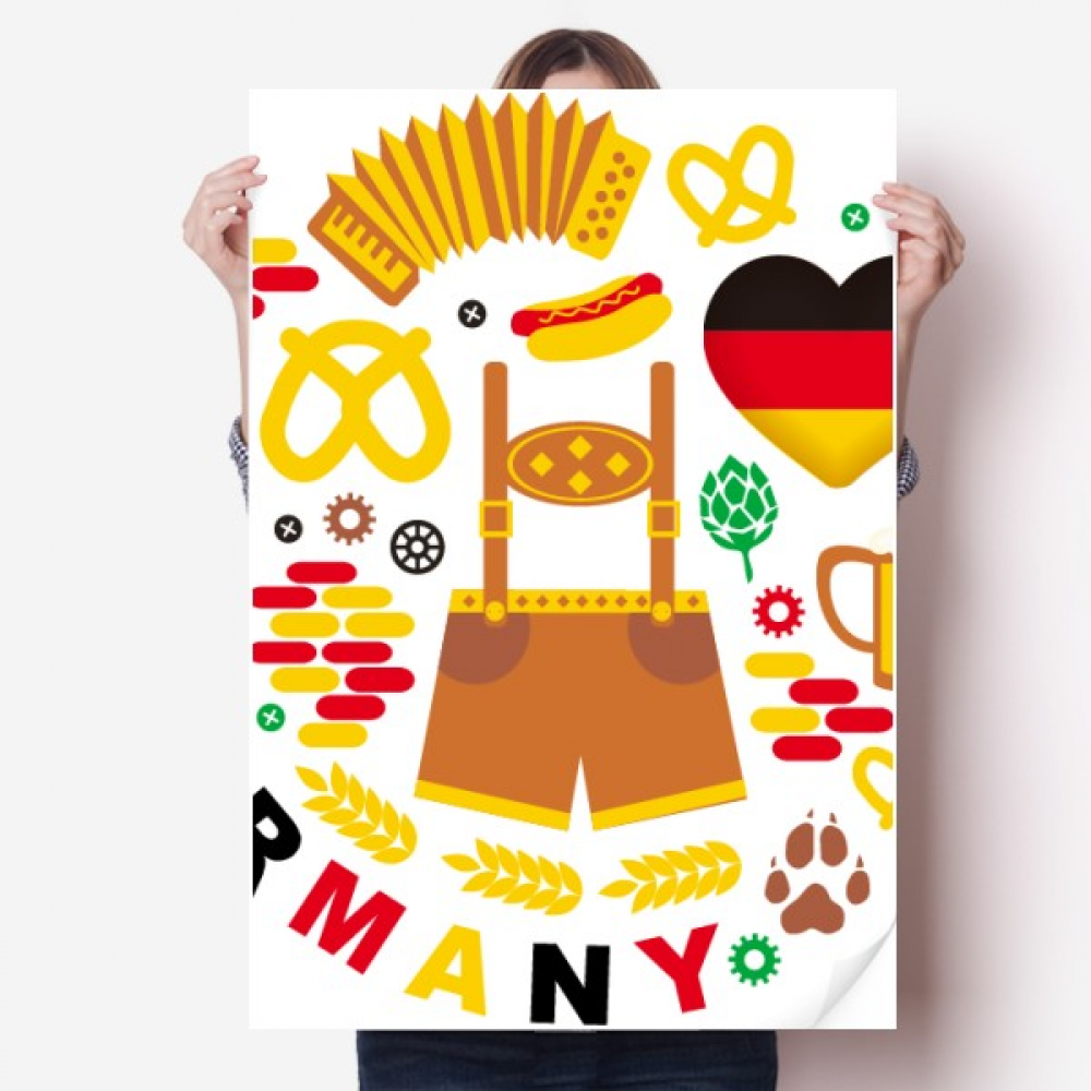Germany Landmark Flag Culture Sticker Decoration Poster Playbill