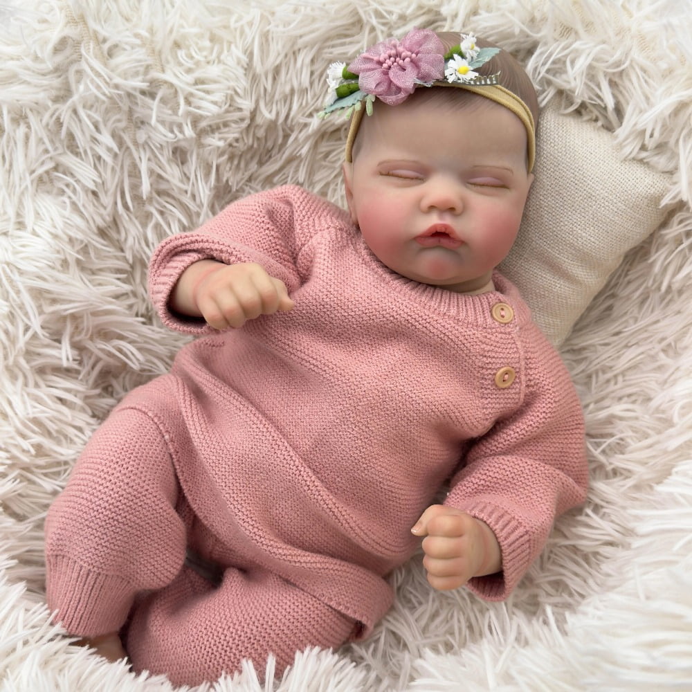 19inch Reborn Baby Doll Quinbee Newborn Baby Size Real Picture Handmade 3D Skin Painted Hair Visible Veins