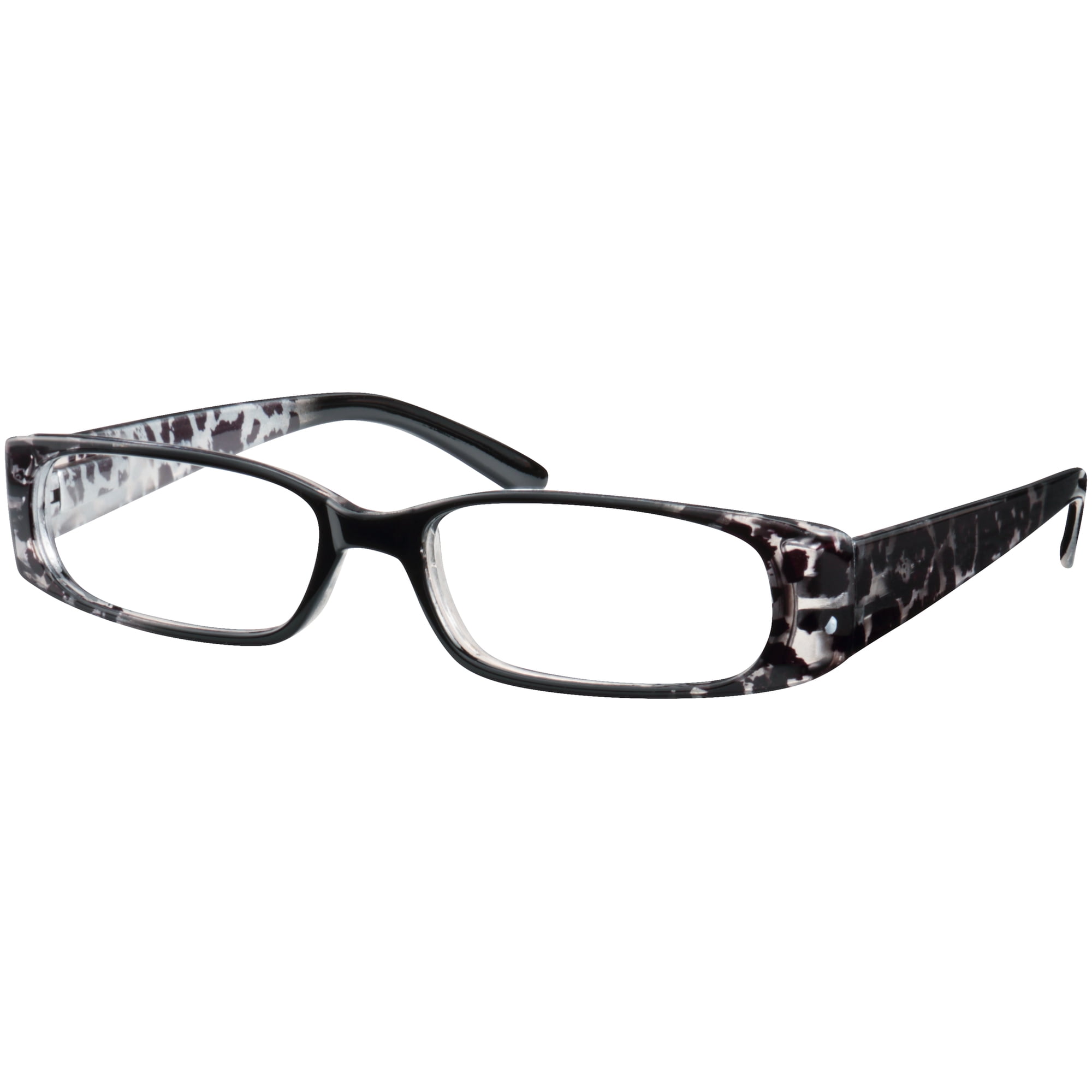 Equate Women's Poppy +1.00 Rectangle Reading Glasses - Snow Leopard with Flower Case